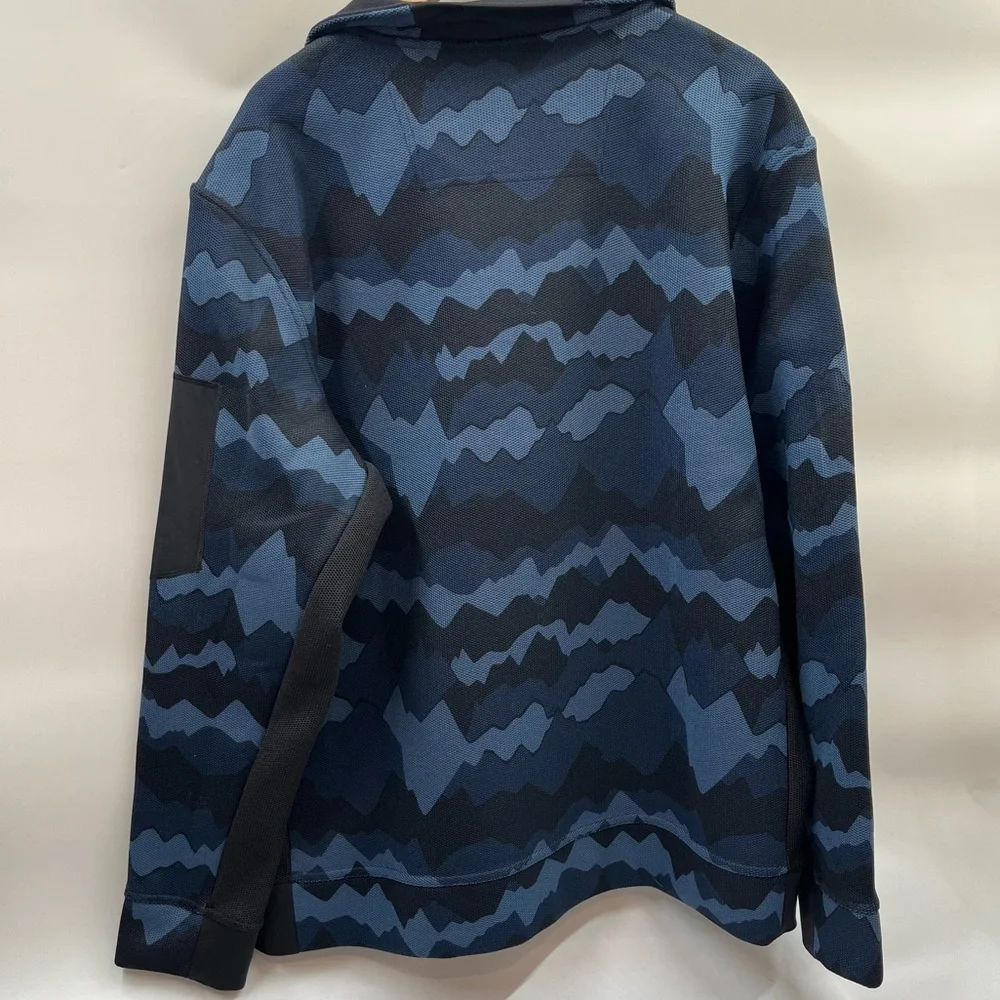 Alaskan‎ Hardgear Men's XL Blue Striped Fleece Quarter Zip Pullover Jacket